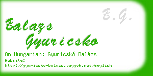 balazs gyuricsko business card